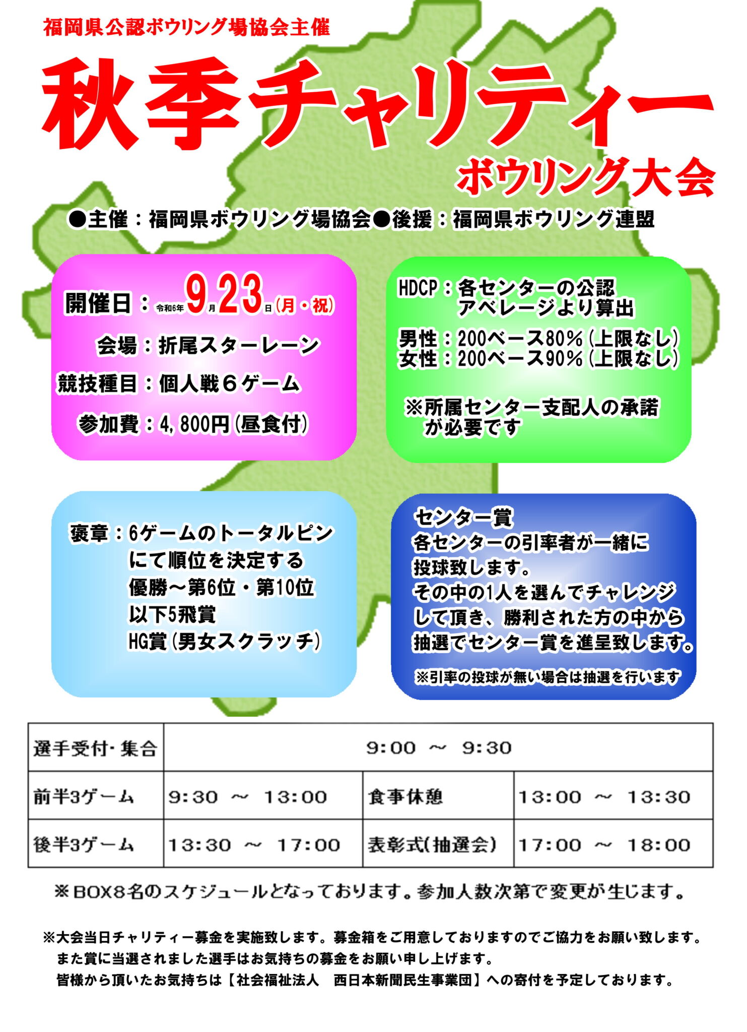 福岡県秋季チャリティーボウリング大会